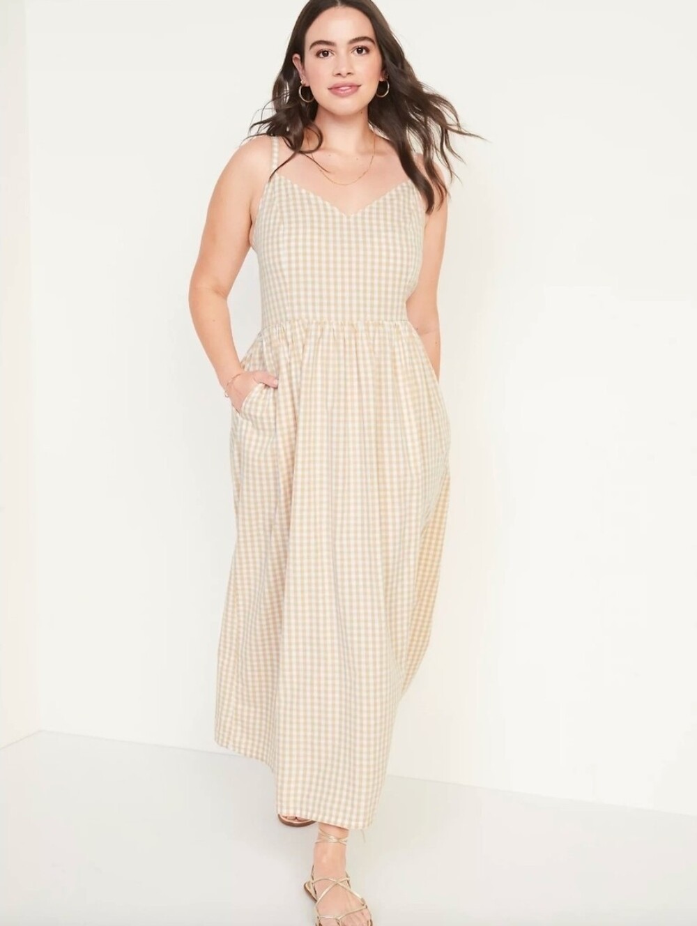 Old Navy Cotton-Poplin Cami Maxi Swing Dress XXL